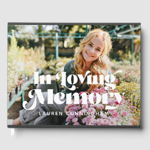In Loving Memory Vintage Retro Memorial Photo Guest Book