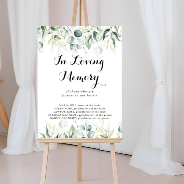 In Loving Memory Watercolor Eucalyptus Greenery Poster (Creator Uploaded)