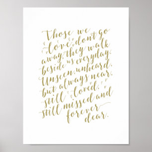 In loving memory wedding memorial, funeral, Gold Poster