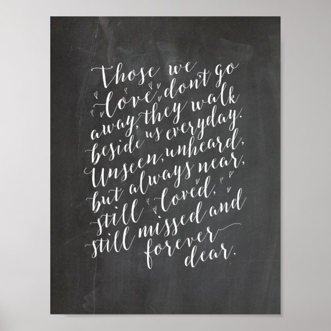 In loving memory wedding memorial, funeral, Rustic Poster (Front)