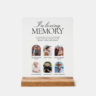 In Loving Memory Wedding Memorial Multiple Photos Acrylic Sign