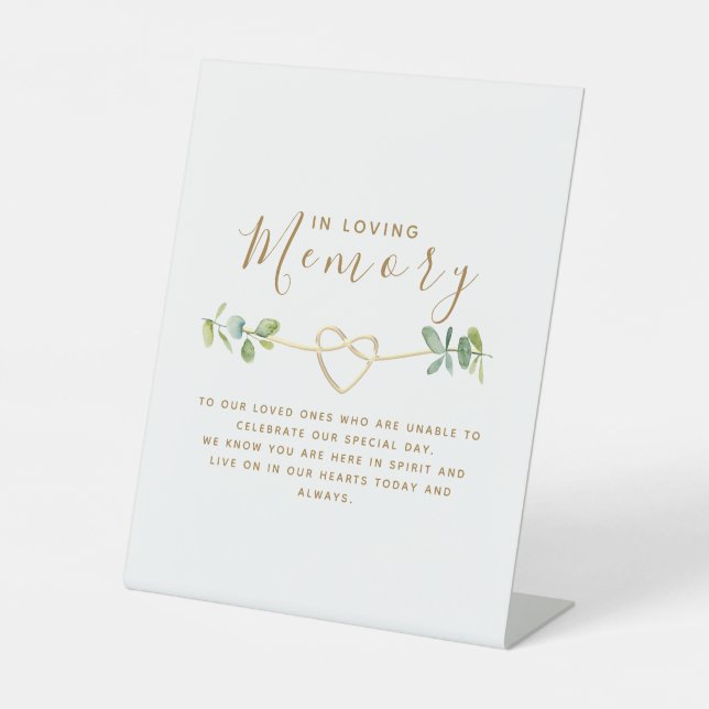 In Loving Memory Wedding Memorial Pedestal Sign (Front)
