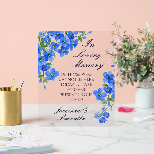 In Loving Memory Wedding Memorial Table Acrylic Sign (Wedding)