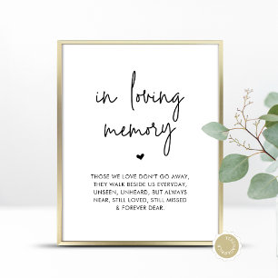 In Loving Memory, Wedding Memorial Table Poster