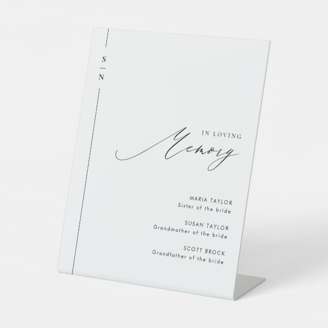 In Loving Memory Wedding Memorial Table Sign (Front)