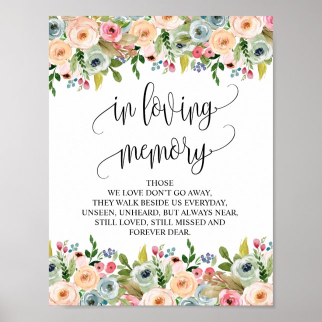 In loving memory Wedding Memorial Table Sign v11 (Front)