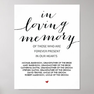 In loving memory Wedding Memorial Table Sign v2