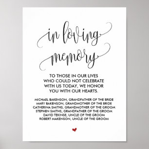 In loving memory Wedding Memorial Table Sign v2