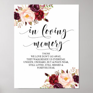 In loving memory Wedding Memorial Table Sign v21
