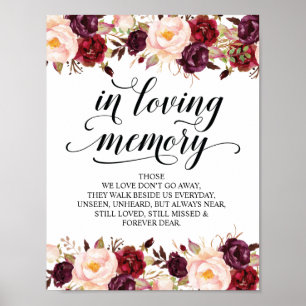 In loving memory Wedding Memorial Table Sign v23