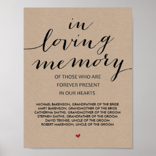 In loving memory Wedding Memorial Table Sign v3
