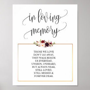 In loving memory Wedding Memorial Table Sign v5