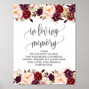 In loving memory Wedding Memorial Table Sign v9