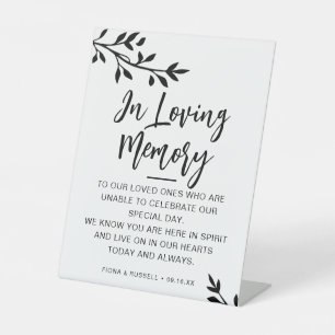 In Loving Memory Wedding Personalised Pedestal Sign