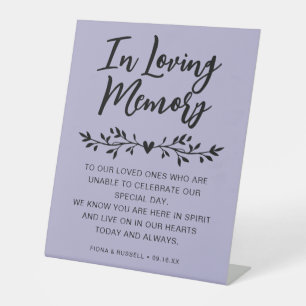 In Loving Memory Wedding Personalised Pedestal Sign