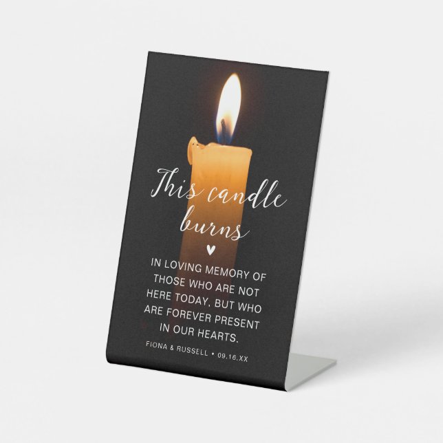 In Loving Memory Wedding Personalised Pedestal Sign (Front)