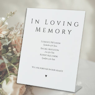 In Loving Memory Wedding Remembrance Pedestal Sign