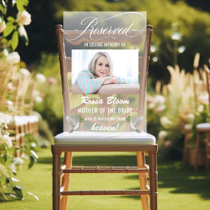 In Loving Memory Wedding Reserved Memorial Seat Acrylic Sign