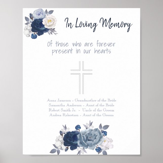 In Loving Memory Wedding Sign (Front)