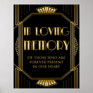 In Loving Memory Wedding Sign   Gatsby Art Deco