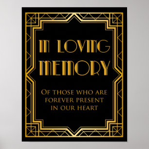 In Loving Memory Wedding Sign   Gatsby Art Deco
