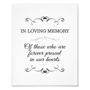 In Loving Memory Wedding Sign Photo Print