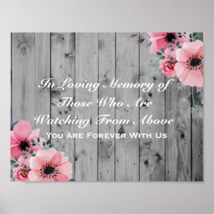 In Loving Memory Wedding Sign Rustic Wood Floral