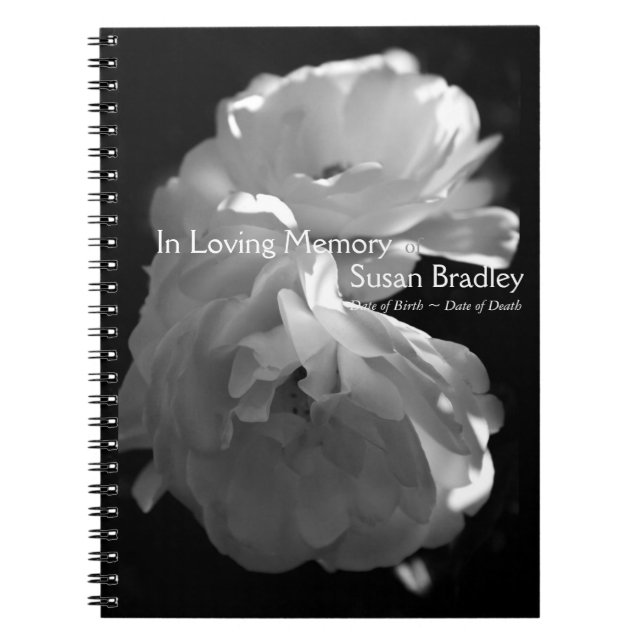 In Loving Memory White Roses Funeral Guest Book 2 (Front)