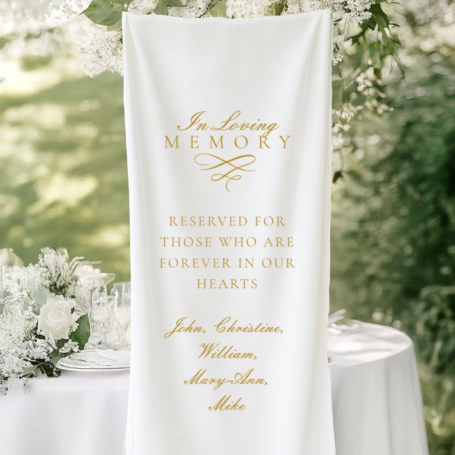 In Loving Memory! White Wedding Memorial Banner (In Loving Memory! White Wedding Memorial Banner with your Text)