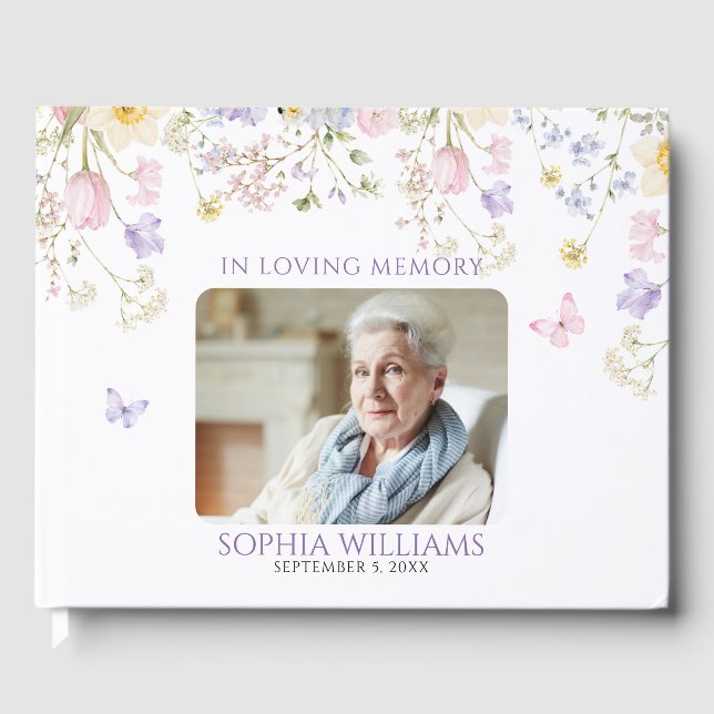 In Loving Memory Wildflower Guest Book (Front)