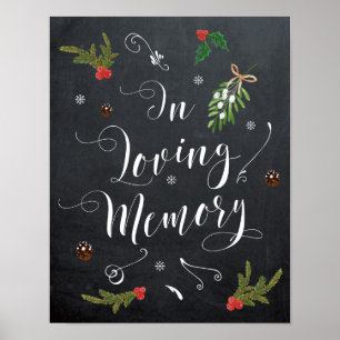 In loving memory winter holiday wedding sign