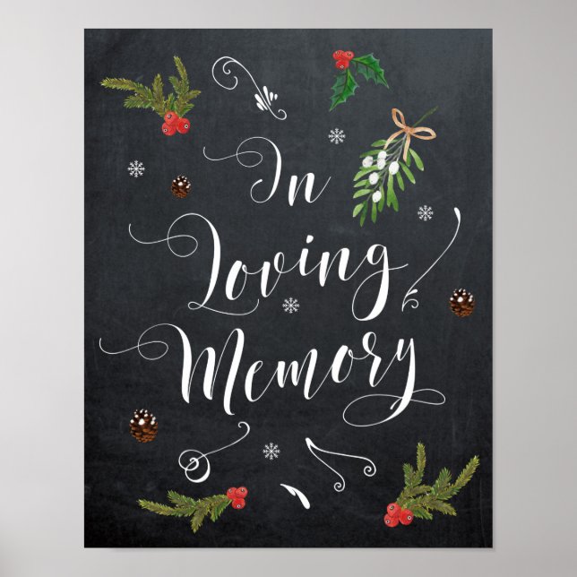 In loving memory winter holiday wedding sign (Front)