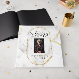 In Loving Memory with Photo   marble  Guest Book