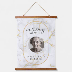 In Loving Memory  with Photo   marble  Hanging Tapestry