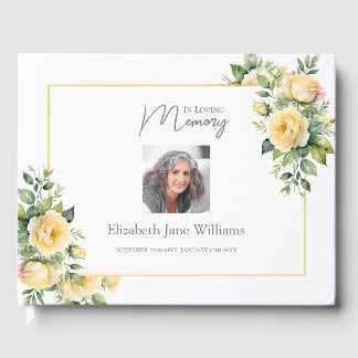 In Loving Memory Yellow Roses 1 Photo  Guest Book