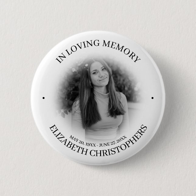 In Loving MemoryCustom Photo Memorial 6 Cm Round Badge (Front)