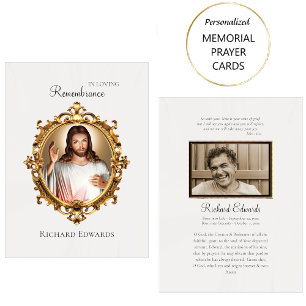 In Loving Remembrance Catholic Funeral Prayer Card