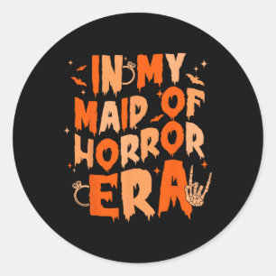 In Maid Of Horror Era Skeleton Hand Bachelorette W Classic Round Sticker