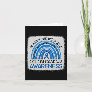 In March Blue Ribbon Colon Cancer Awareness Month Card