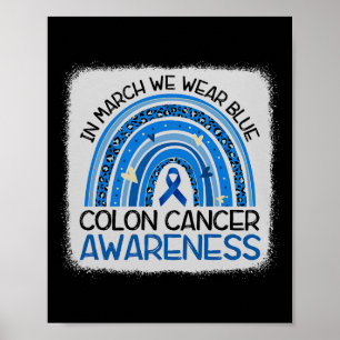 In March Blue Ribbon Colon Cancer Awareness Month  Poster