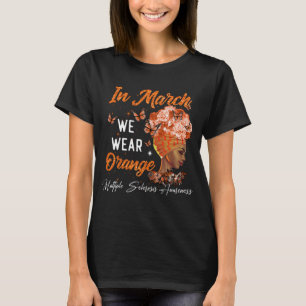 In March, MS awareness, Black Queen Afro T-Shirt