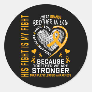 In March We Wear Orange Brother In Law Multiple Sc Classic Round Sticker