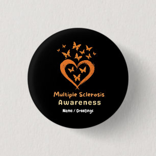 In March We Wear Orange Multiple Sclerosis Aware 3 Cm Round Badge