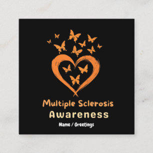 In March We Wear Orange Multiple Sclerosis Aware Square Business Card