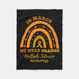 In March We Wear Orange Multiple Sclerosis Awarene Fleece Blanket