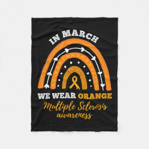 In March We Wear Orange Multiple Sclerosis Awarene Fleece Blanket