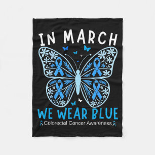 In March Wear Blue Colon Cancer Awareness Squad Fleece Blanket