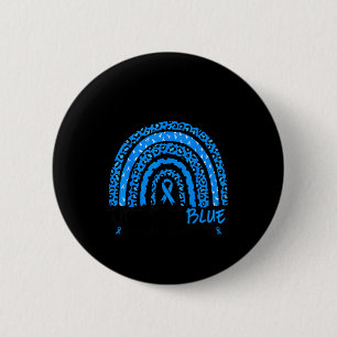 In march wear blue ribbon rainbow colon cancer 6 cm round badge