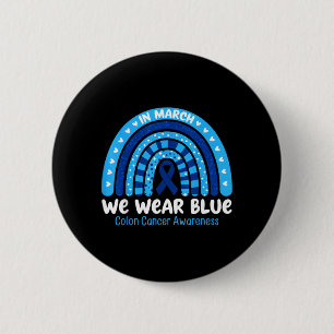 in March Wear Blue Ribbon Rainbow Colon Cancer 6 Cm Round Badge