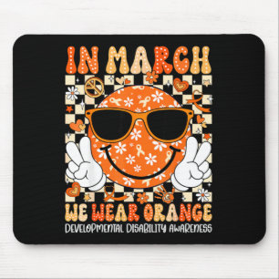 In march wear orange developmental disability mouse mat